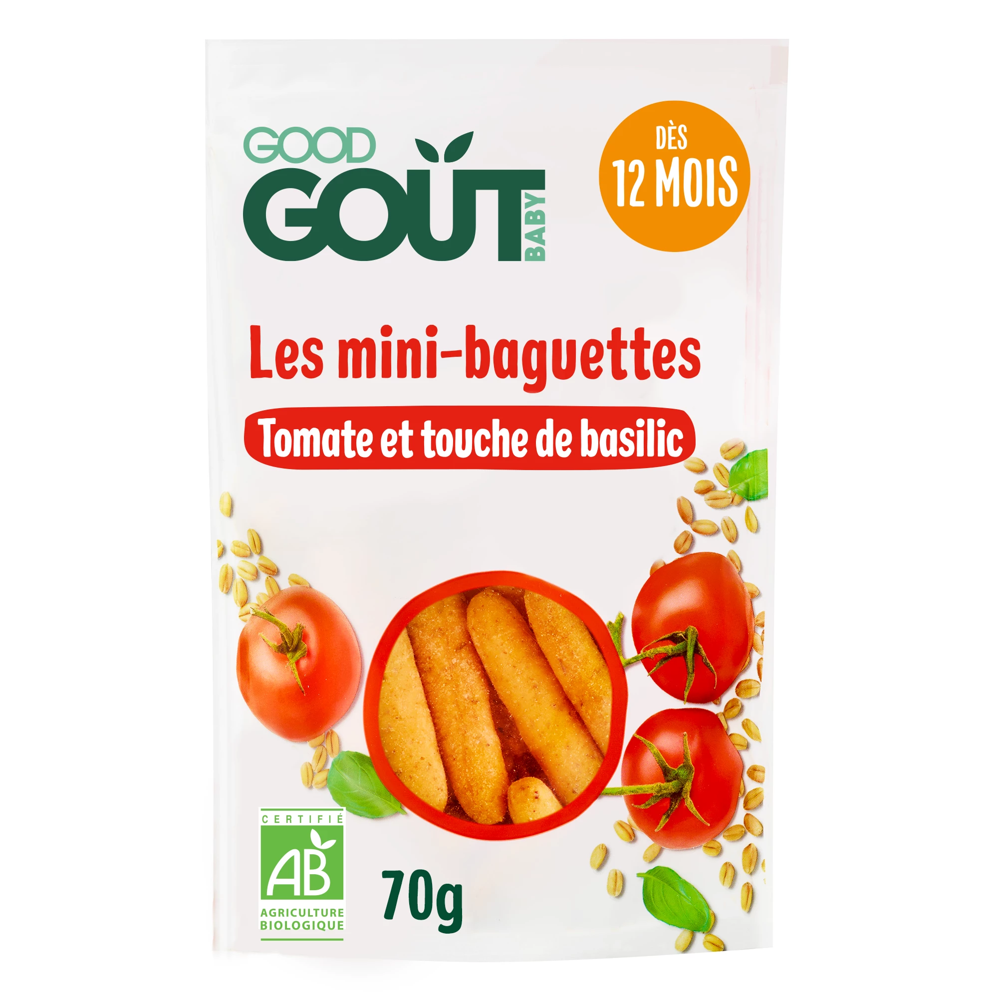 Baby Savory Biscuits From 12 months Mini Organic Tomato Baguettes 70g - GOOD GOUT
