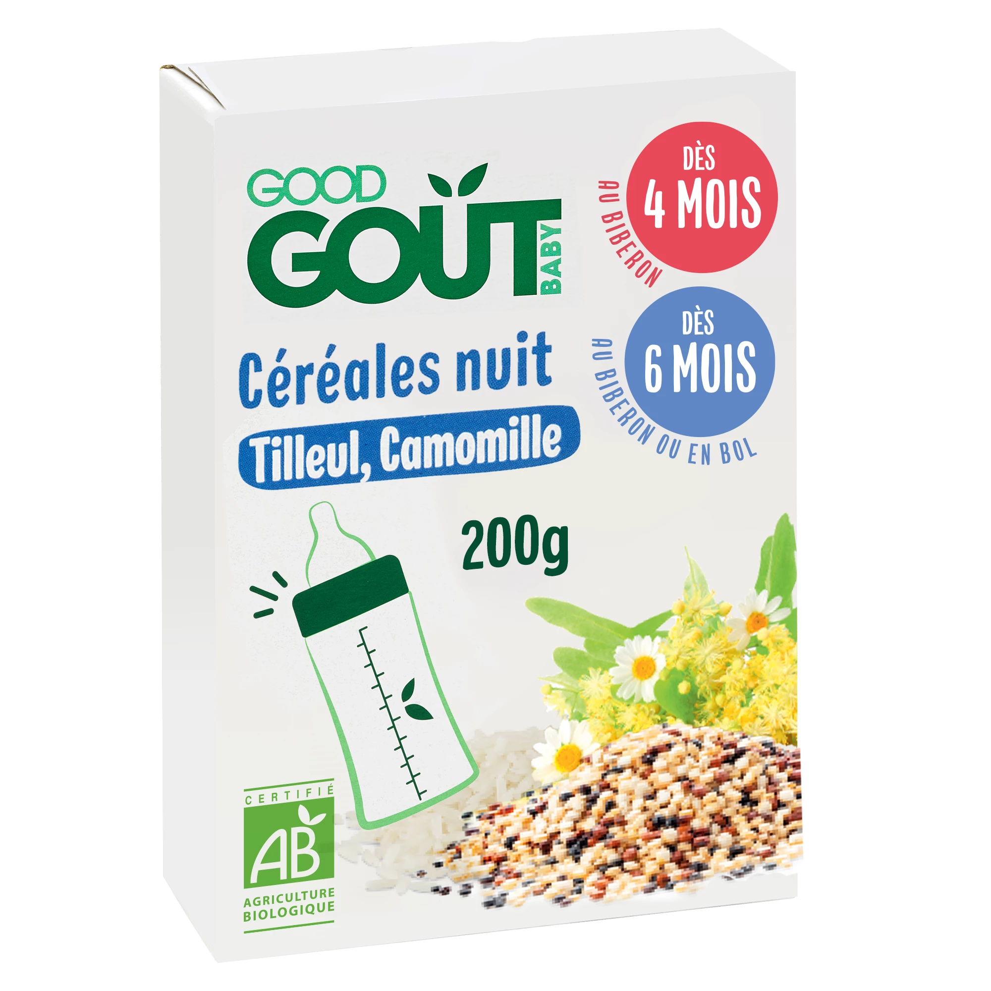 Night Cereals Lime Chamomile from 4 months, Organic 200g GOOD GOUT