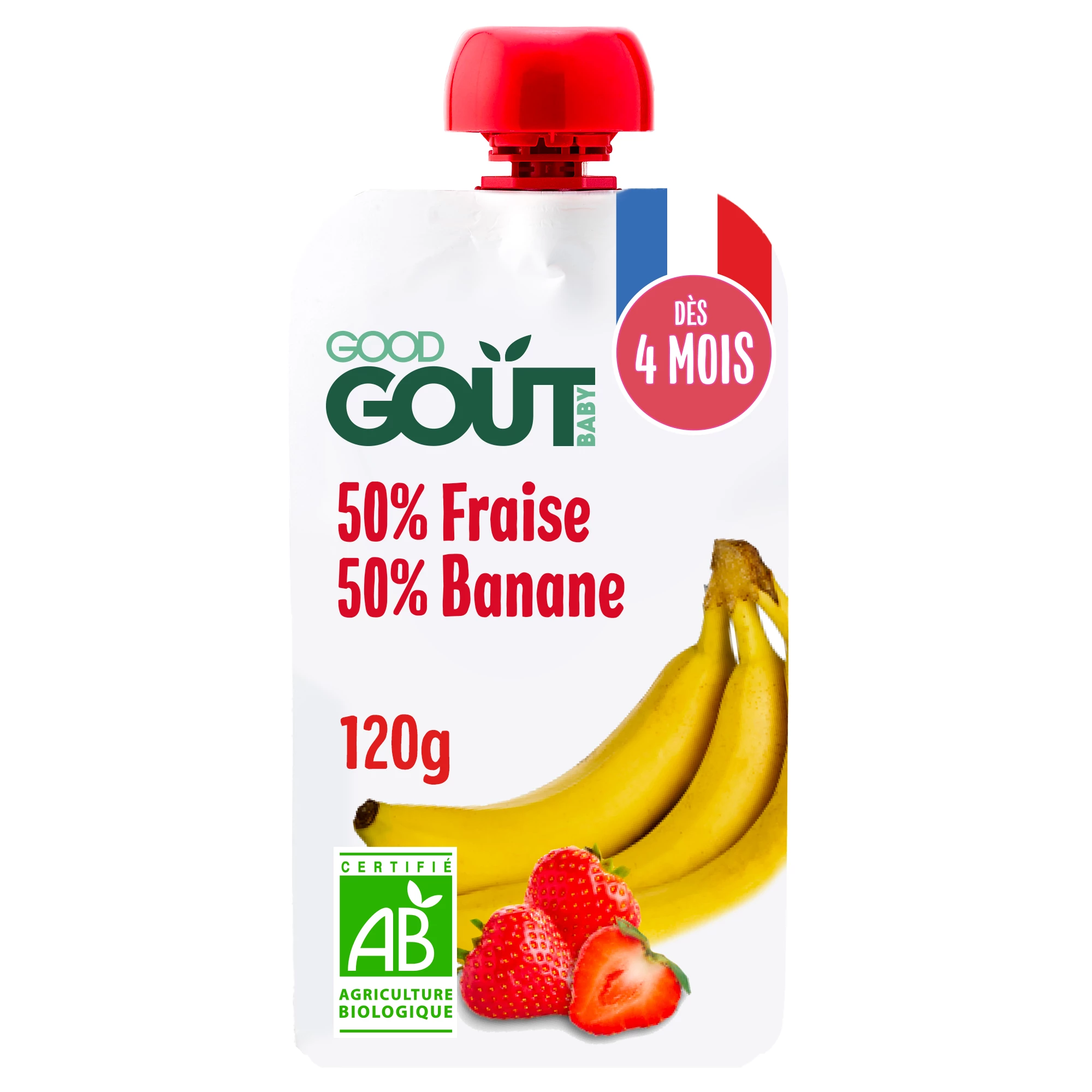 Garrafa de Água Morango Banana a partir dos 4 meses, 120g - GOOD GOUT