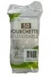 Transparent Plastic Reusable Fork 50 X 18 Cm