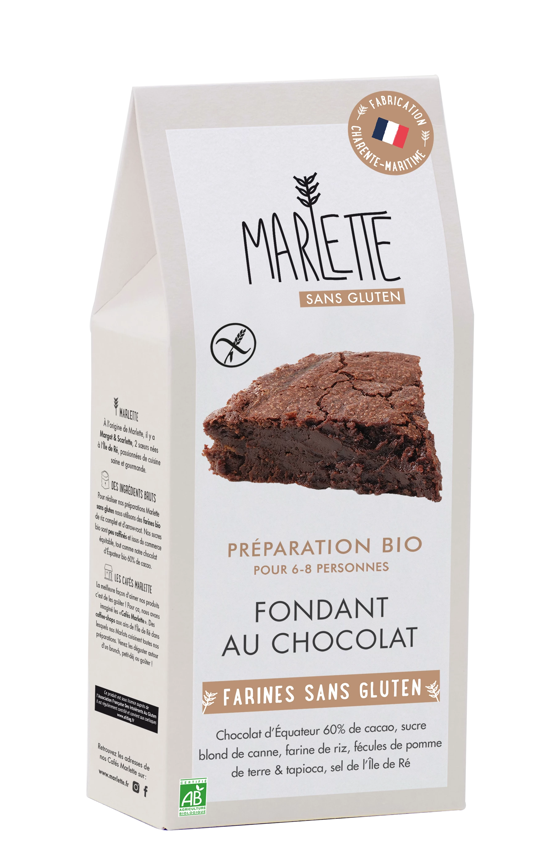 Préparation pour fondant au chocolat Bio 450g MARLETTE