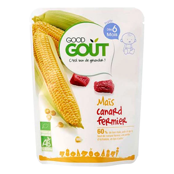Maïs & canard fermier dès 6mois 190g - GOOD GOUT
