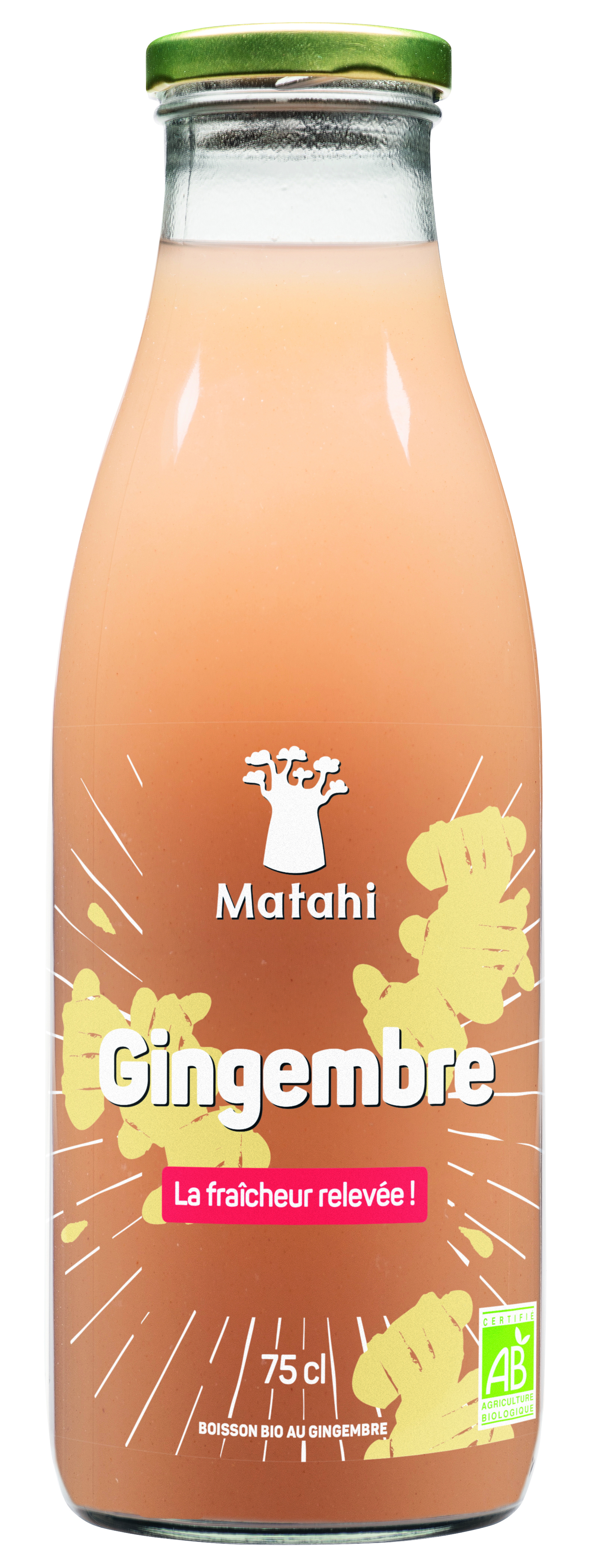 Bebida Orgânica de Gengibre (6x75 Cl) - Matahi