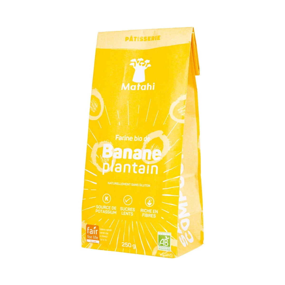 Farine De Banane Plantain Bio (6 X 250 G) - Matahi
