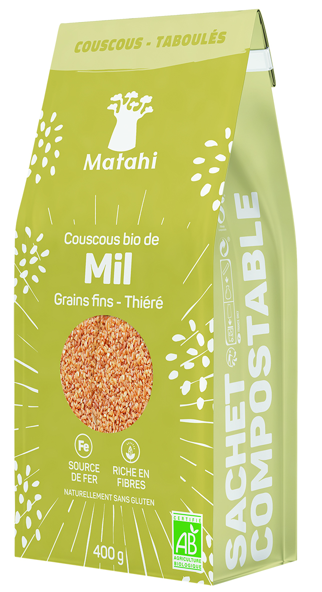 Couscous De Mil Grains Fins Bio（6 X 400 G）- Matahi