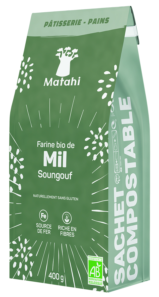 Farine Bio De Mil (6 X 400 G) - Matahi