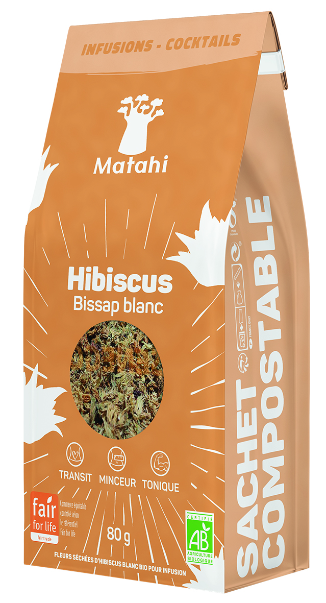 Fleurs D'hibiscus Blanc Bio (6 X 80 G) - Matahi