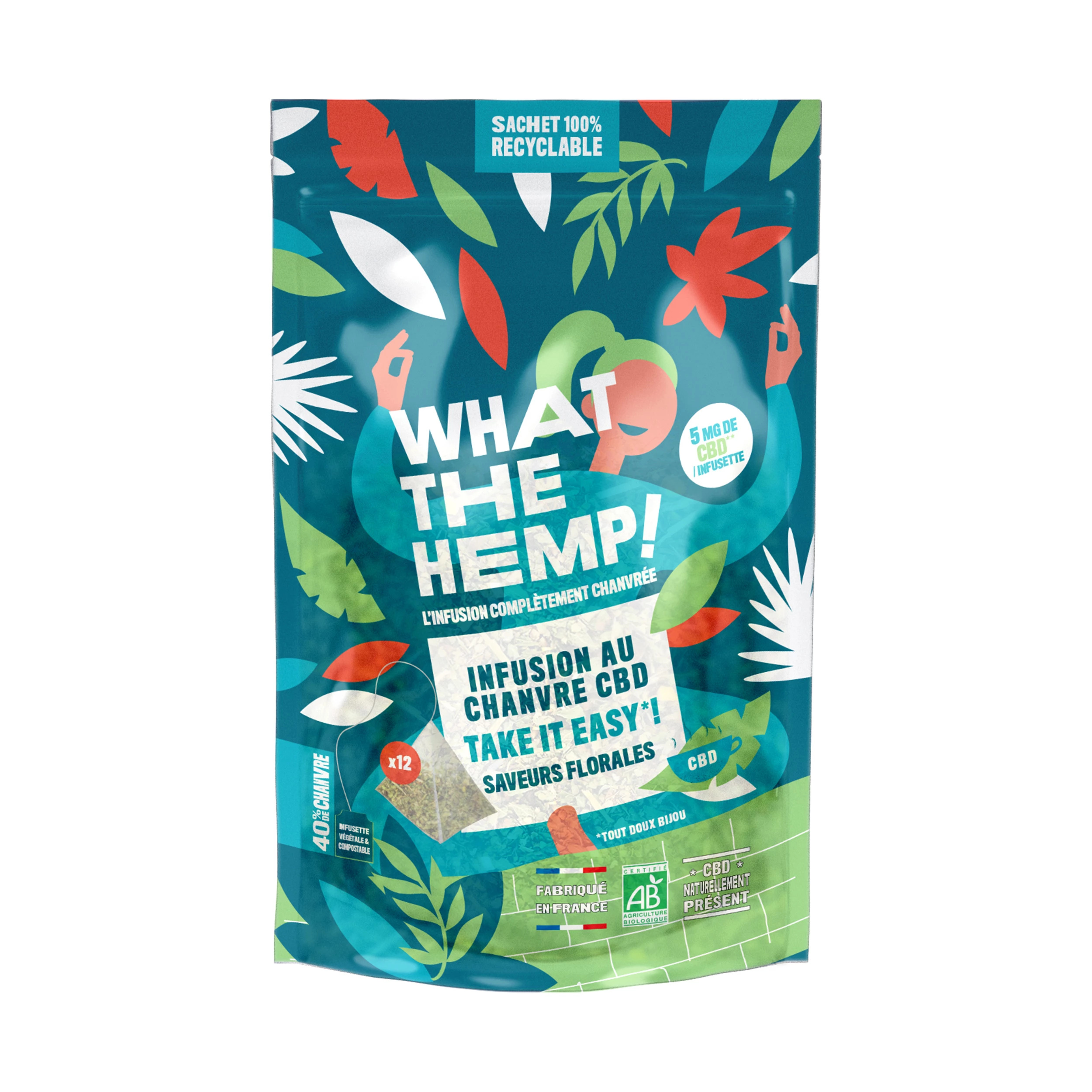 Infusion au Chanvre CBD Take It Easy! Saveurs Florales, 36g - WHAT THE HEMP!