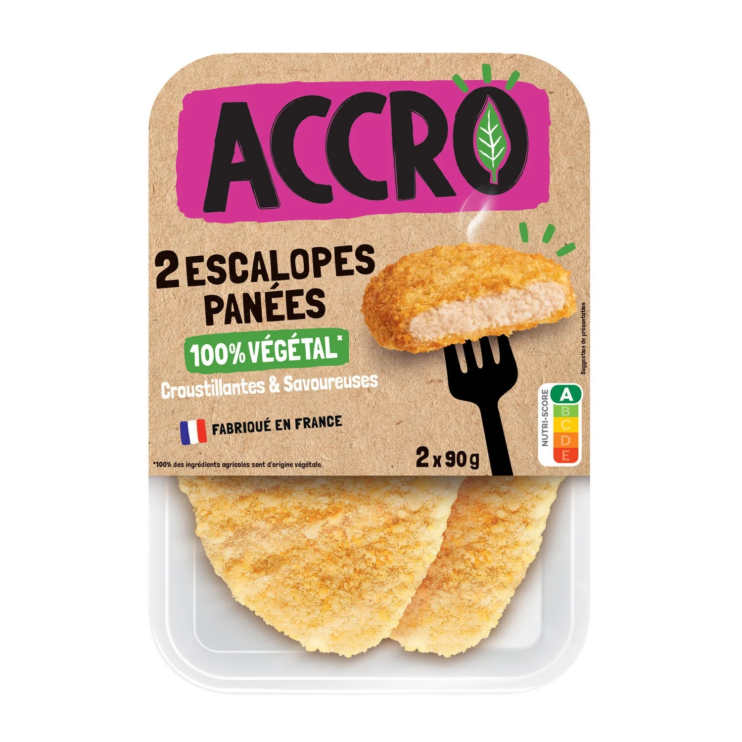 100% de chuletas de dolor vegetales frescos 180 g - Accro