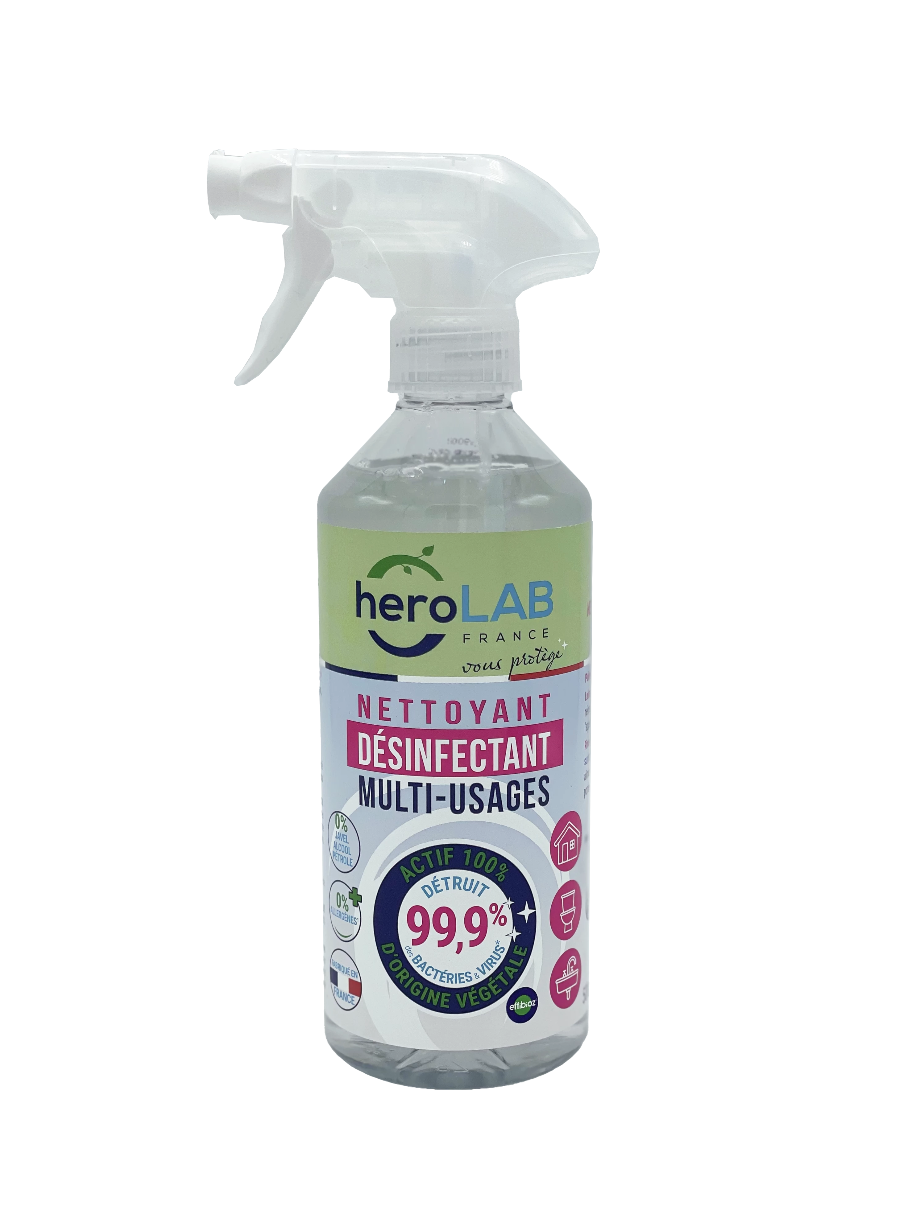 Nettoyant Désinfectant Multi-Usages, 500ml - HEROLAB
