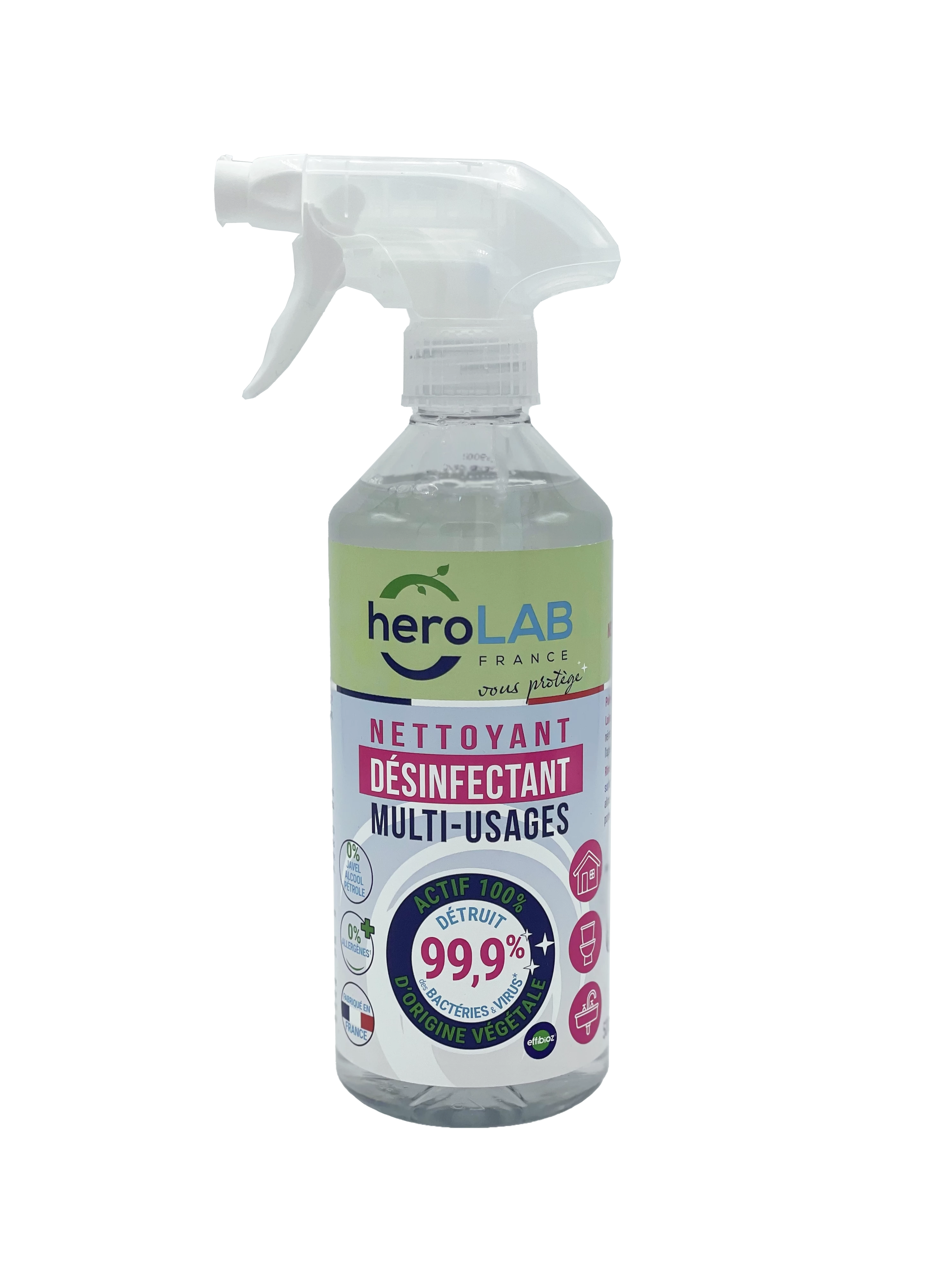 Limpador Desinfetante Multiuso, 500ml - HEROLAB