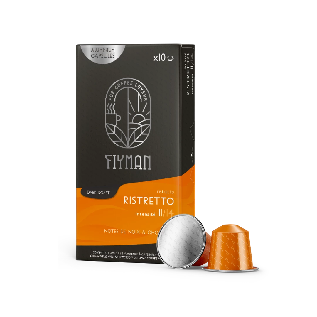 Café Ristretto X10 Capsules Aluminium 55g compatibele Nespresso