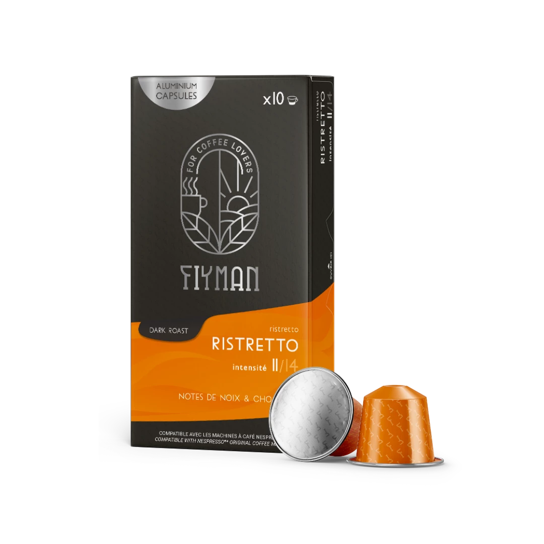 Café Ristretto X10 Kapseln Aluminium 55g kompatibel mit Nespresso