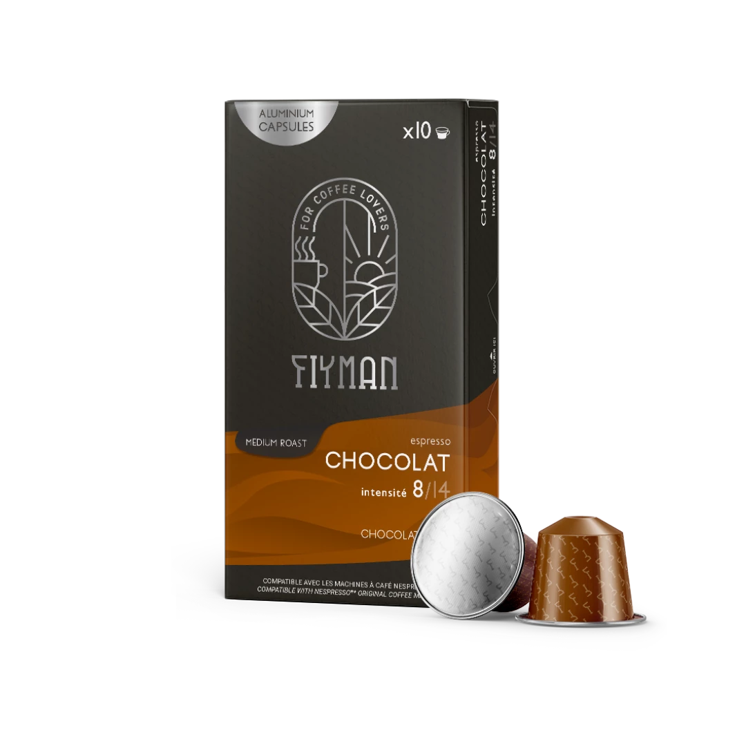 Café Chocolat X10 Cápsulas Aluminio 55g compatible Nespresso