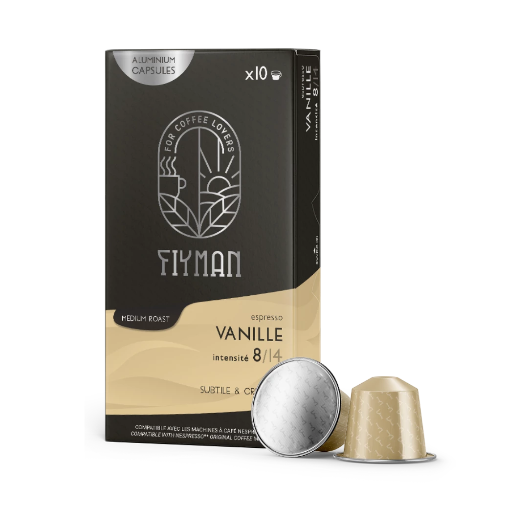 Vanille Koffie X10 Aluminium Capsules 55g Compatibel met Nespresso