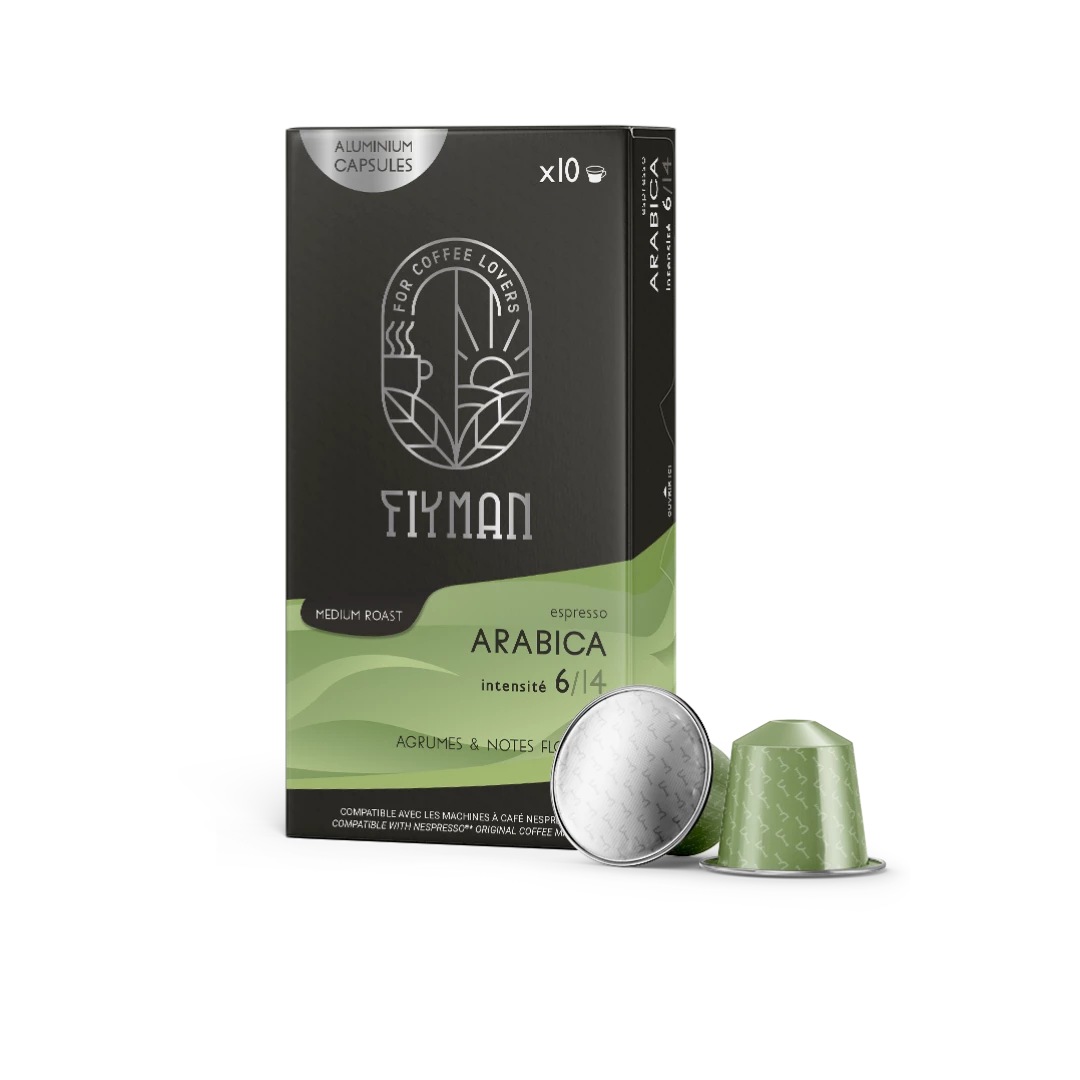 Café Arábica X10 Cápsulas Aluminio 55g compatible Nespresso