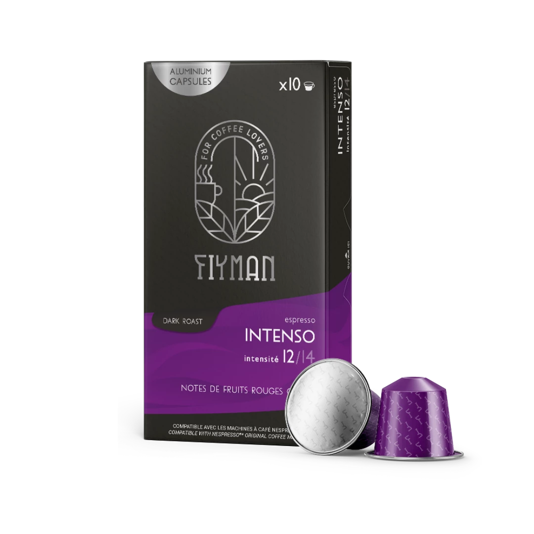 Café Intenso X10 Capsules Aluminium 55g compatible Nespresso