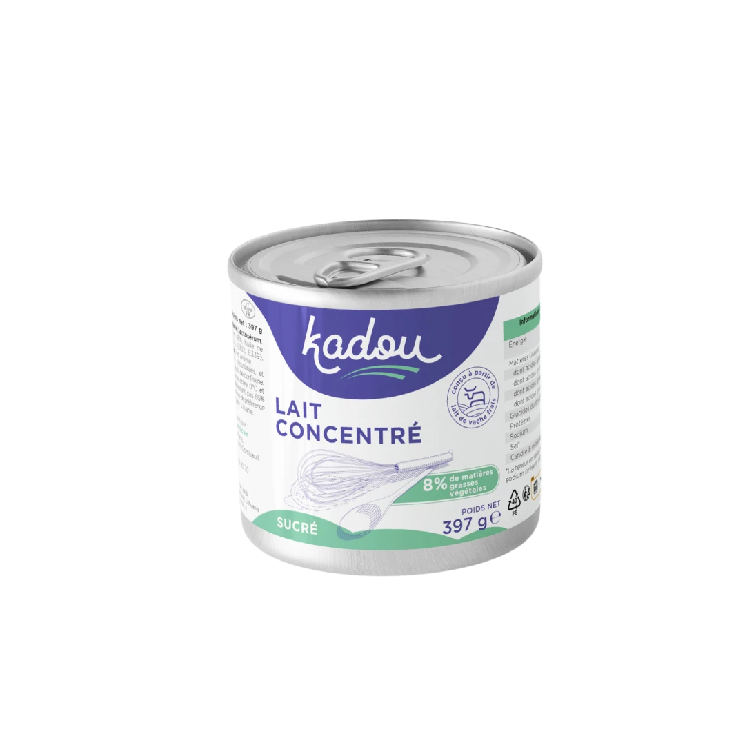 Leite Condensado Adoçado 8% Gordura Vegetal (397 G) - Kadou