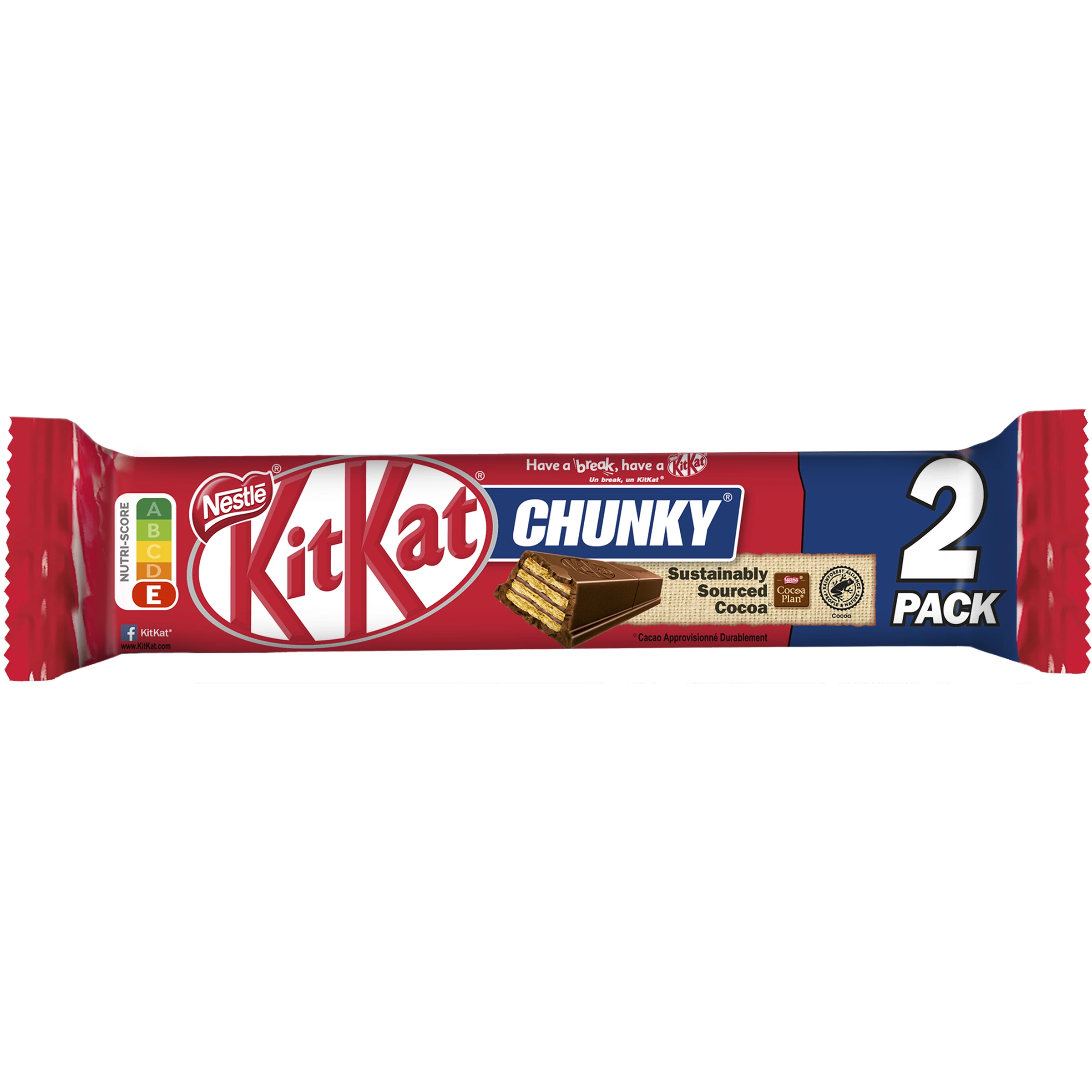 Chunky Duo Milk Chocolate Chocolate Bars 64g - KITKAT