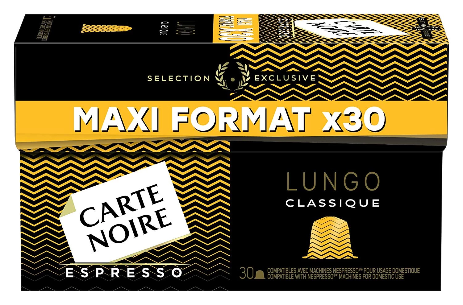 كلاسيك لونجو قهوة اسبريسو × 30 كبسولة 168 جرام - البطاقة السوداء