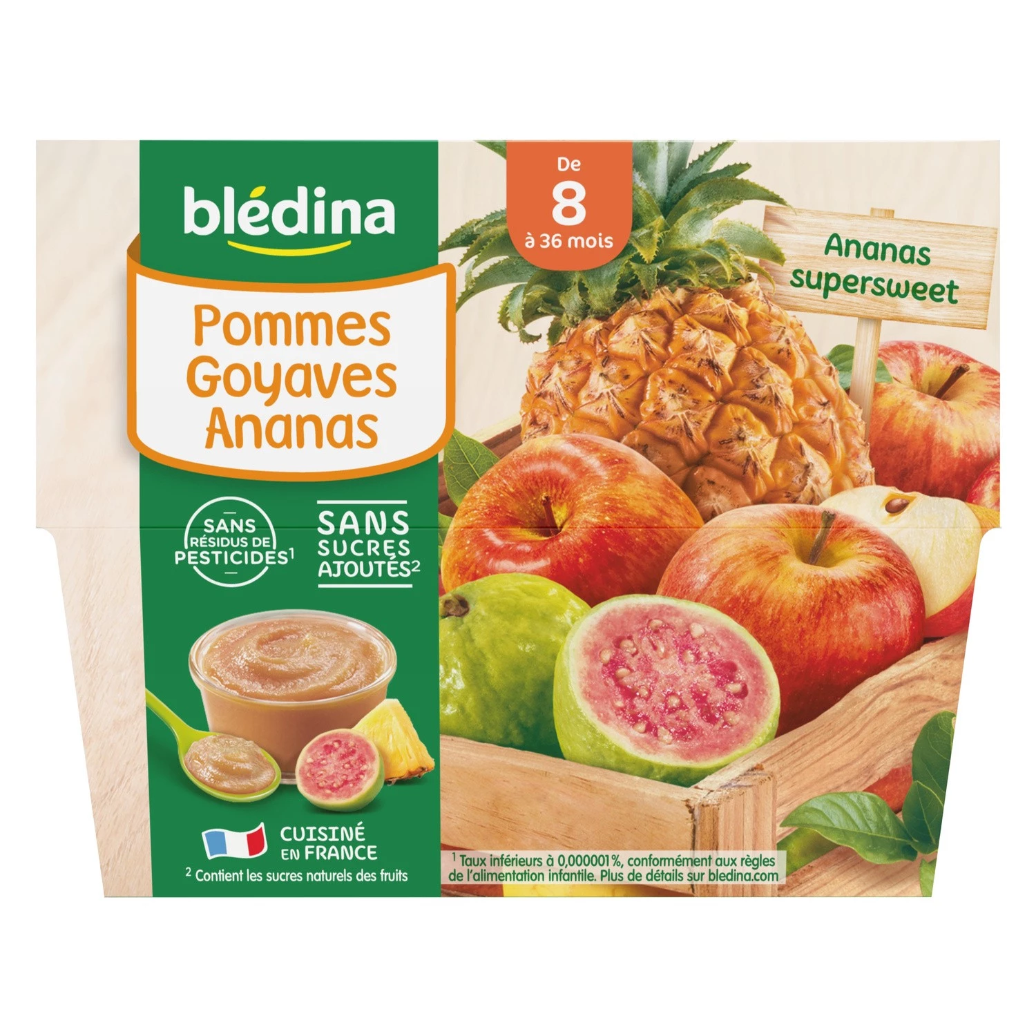 Compotes pommes/ goyaves/ ananas dès 8 mois - BLEDINA