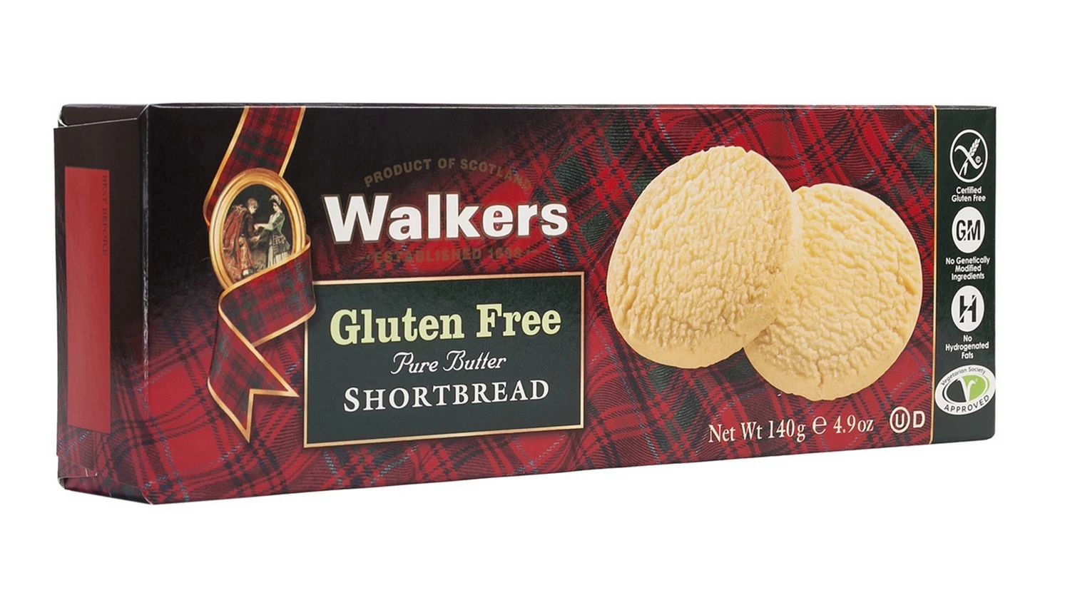 Gluten-free pure butter shortbread biscuits 140g - WALKERS