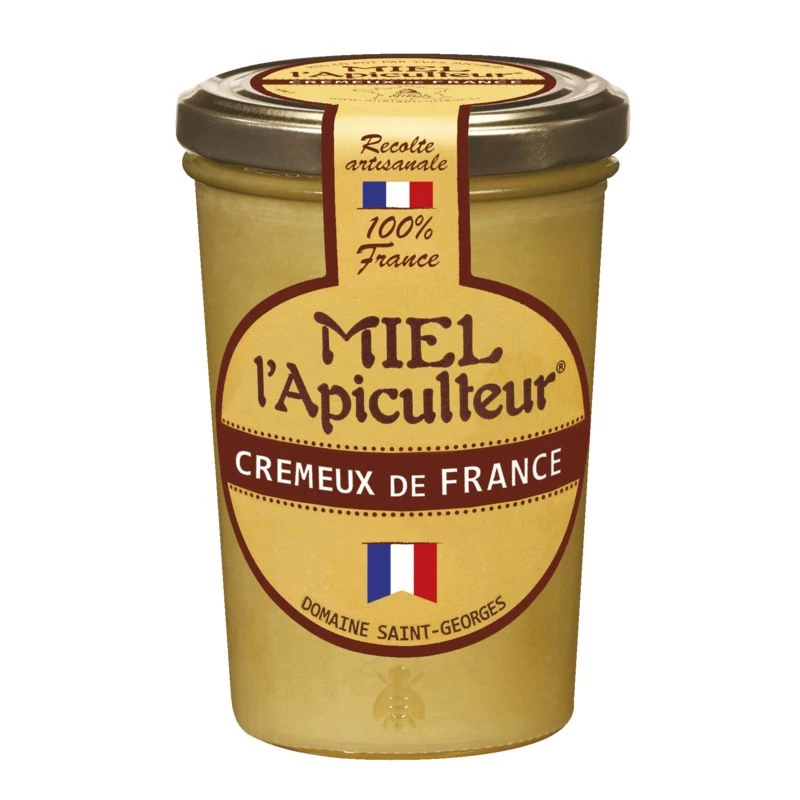 Barattolo di vetro cremoso al miele francese, 500 g - MIEL L'APICULTEUR