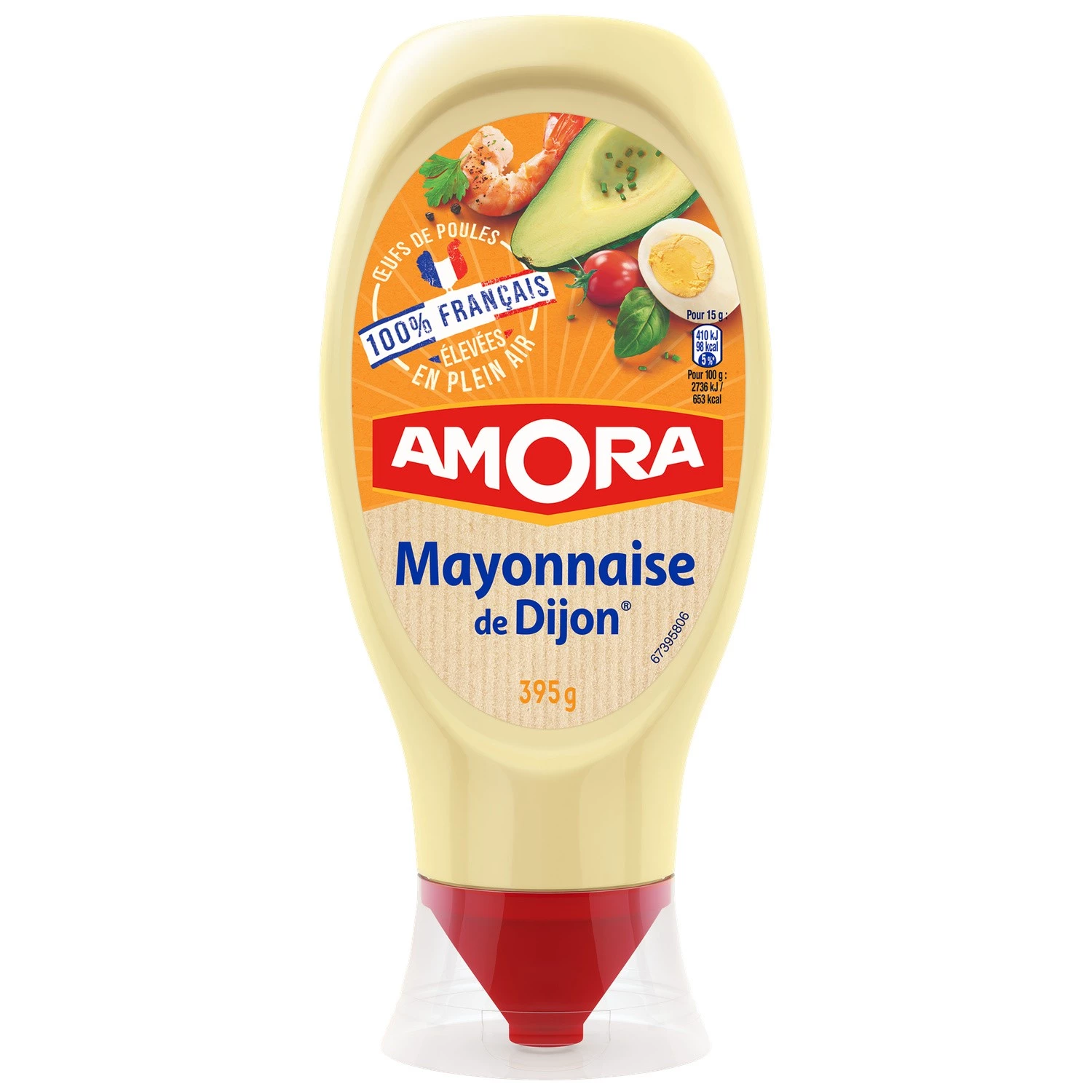 mayonnaise Dijon nature œufs français flacon souple 395 g - AMORA