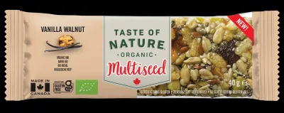 Barra Biológica de Baunilha e Nozes 40g - TASTE OF NATURE