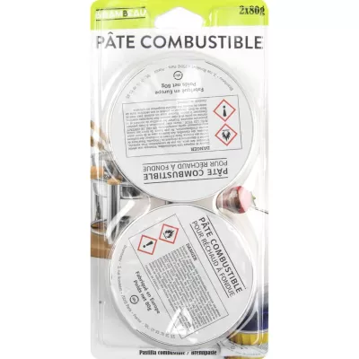Pâte Combustible Pour Rechaud à Fondue X2 Recharge 80g - Birambeau