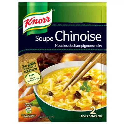 soupe déshydratée chinoise nouilles et champignons noirs sachet 69gx2 - KNORR