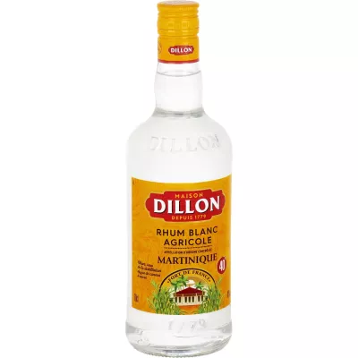 कृषि सफेद रम, 40 °, 70cl बोतल - DILLON