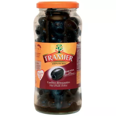 Olives Noires Confites Dénoyautées, 250g - TRAMIER