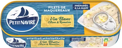 Netas de cavala de vinho branco de limão/alecrim, 175g -  PETIT NAVIRE