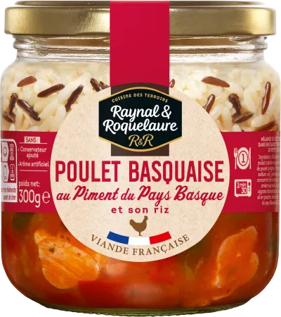 Plat Cuisiné Poulet Basquaise au Piment du Pays Basque; 300g  -  RAYNAL ET ROQUELAURE
