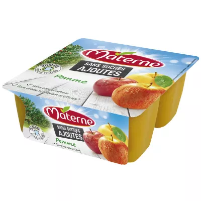 Compota de manzana sin azúcar añadido 4x100g - MATERNE