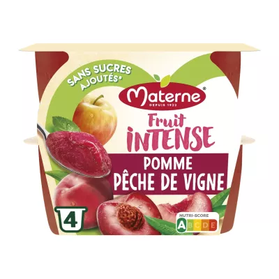 Compote Fruit Fruit pomme Vine Câu cá mà không cần thêm 4x100g đường - Materne