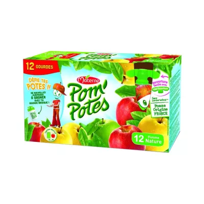Compotes in natural apple gourd 12x90g - POM' POTES