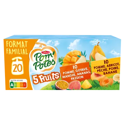 Compotes  5 Fruits Jaunes 20x90g - POM' POTES