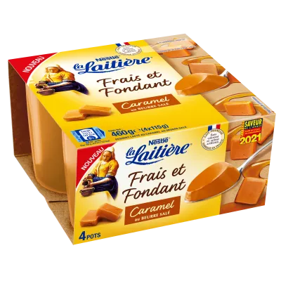 Frisse en smeltende gezouten boterkaramel-dessertcrème - LA LAITIERE