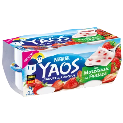 Greek yogurt with 4x125g strawberry pieces - NestlÉ
