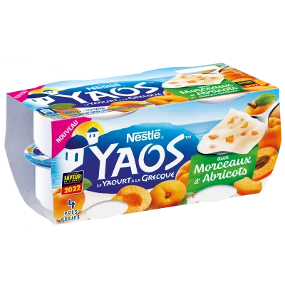 Greek yogurt with apricot pieces 4x125g - NESTLÉ