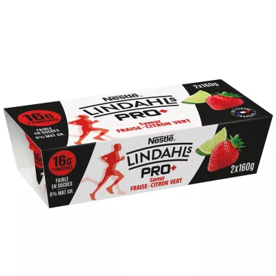 Fromage Blanc Protéiné Fraise Citron Vert LINDAHL'S PRO+ 2x160g - NESTLE