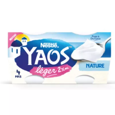 Yaourt à la grecque nature 2% MG 4x125g - YAOS