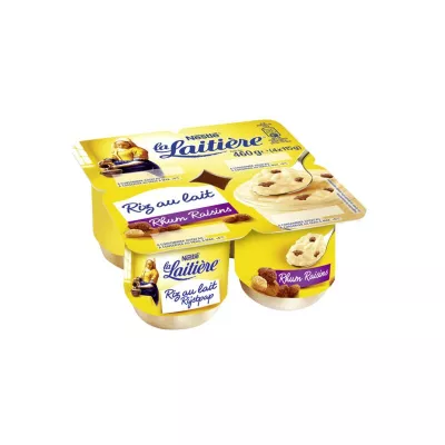 Rum & druivenrijstpudding 4x115g - LA LAITIÈRE