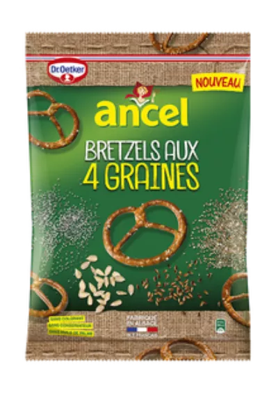 4 pretzels de sementes, 125g - ANCEL