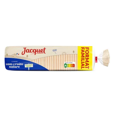 Pain de Mie Sans Sucres Ajoutés Format Familial 710g - JACQUET