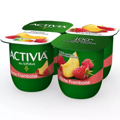 4 Iogurte de frutas framboesa pêssego bifidus - ACTIVIA