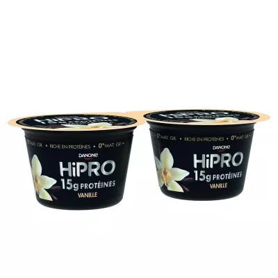 زبادي بروتين الفانيليا 0% ملجم 2×160 جم - Hipro