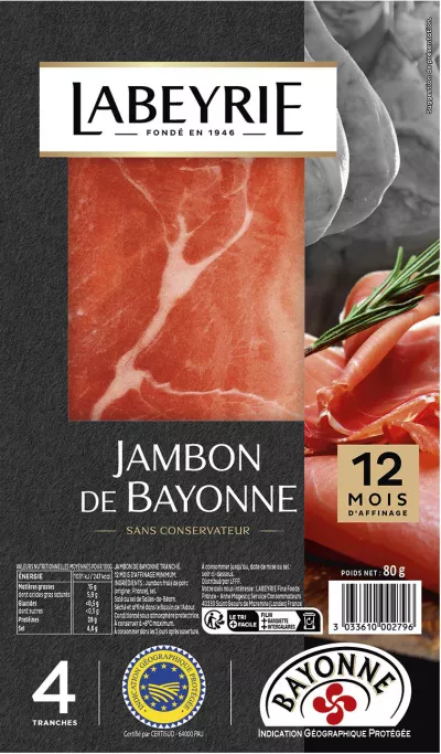 Hambon de Bayonne 12 mois d'affinage, 80g - LABEYRIE